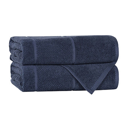 Superior Mile Collection | 80% Cotton 20% Viscose 2-pc. Quick Dry Bath Towel In Blue