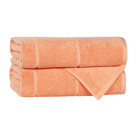 Superior Mile Collection | 80% Cotton 20% Viscose 2-pc. Quick Dry Bath Towel In Pink