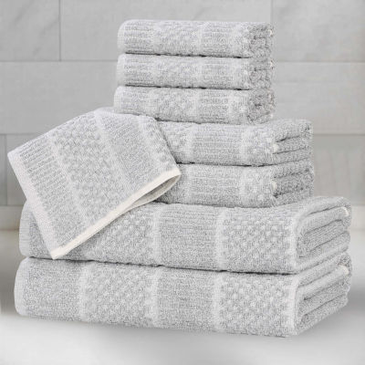 SUPERIOR® Naples Collection | 80% Cotton 20% Viscose 8-pc. Quick Dry Solid Bath Towel Set