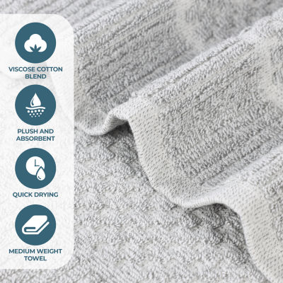 SUPERIOR® Naples Collection | 80% Cotton 20% Viscose 8-pc. Quick Dry Solid Bath Towel Set