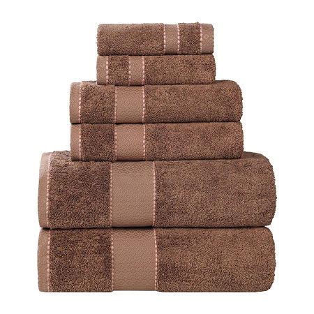Superior Niles Collection | 100% Egyptian Cotton 6-pc. Quick Dry Solid Bath Towel Set In Brown
