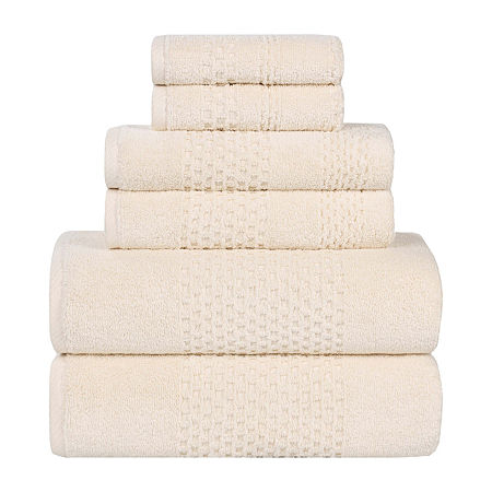 Superior Playa Collection | 100% Cotton 6-pc. Quick Dry Solid Bath Towel Set In White