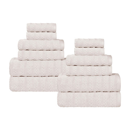Superior Zuma Collection | 100% Cotton 12-pc. Quick Dry Solid Bath Towel Set In Silver