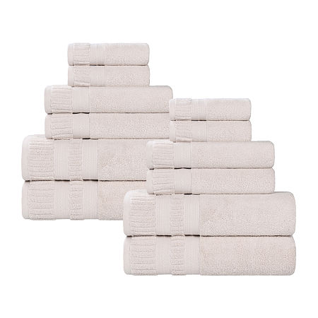 Superior Venice Collection | 100% Cotton 12-pc. Quick Dry Solid Bath Towel Set In Silver