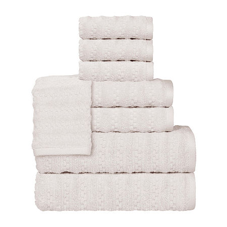 Superior Zuma Collection | 100% Cotton 8-pc. Quick Dry Solid Bath Towel Set In Silver