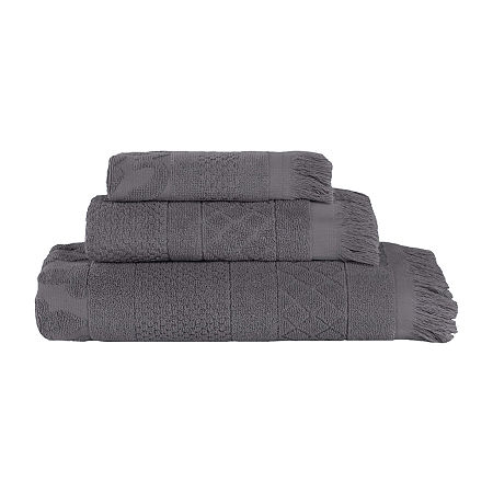 Superior Rolla Collection | 100% Cotton 3-pc. Quick Dry Solid Bath Towel Set In Gray