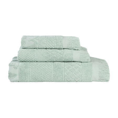 Superior Rolla Collection | 100% Cotton 3-pc. Quick Dry Solid Bath Towel Set In Green