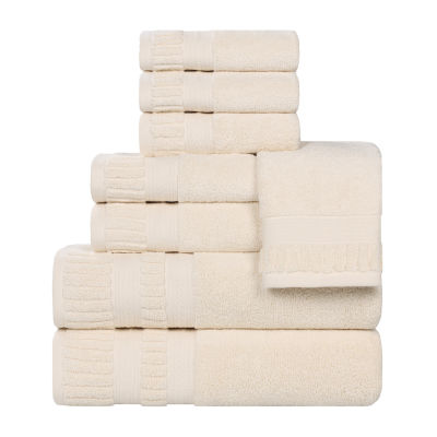 SUPERIOR® Venice Collection | 100% Cotton 8-pc. Quick Dry Solid Bath Towel Set