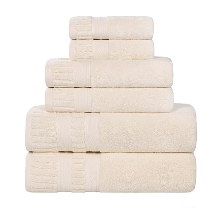 Superior Venice Collection | 100% Cotton 6-pc. Quick Dry Solid Bath Towel Set In White