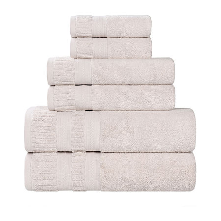 Superior Venice Collection | 100% Cotton 6-pc. Quick Dry Solid Bath Towel Set In Silver