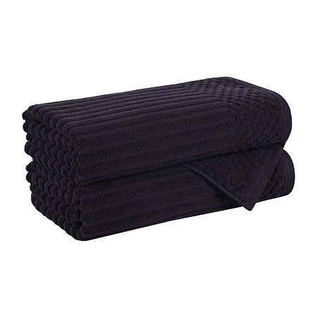 Superior Juno Collection | 4-pc. Quick Dry Checked Bath Towel In Black