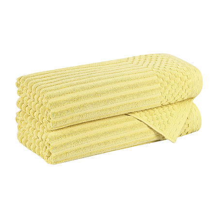 Superior Juno Collection | 4-pc. Quick Dry Checked Bath Towel In Yellow
