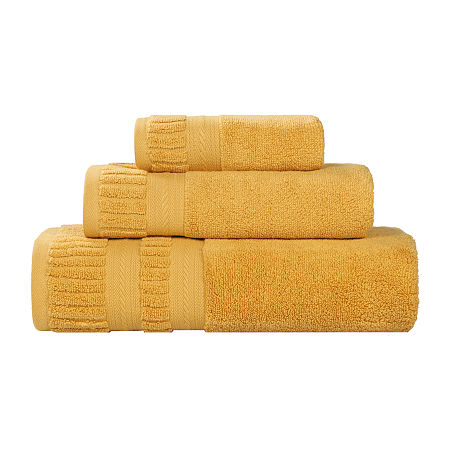 Superior Venice Collection | 100% Cotton 3-pc. Quick Dry Solid Bath Towel Set In Yellow