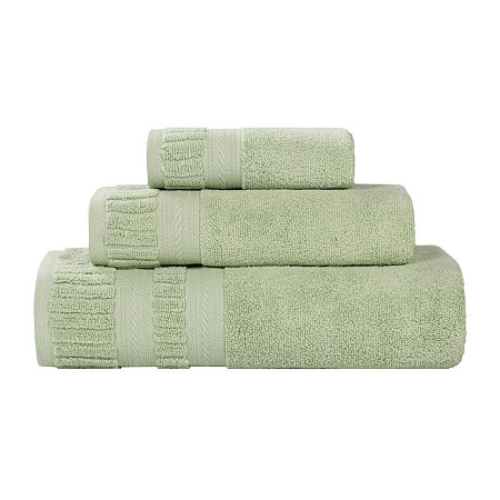 Superior Venice Collection | 100% Cotton 3-pc. Quick Dry Solid Bath Towel Set In Green