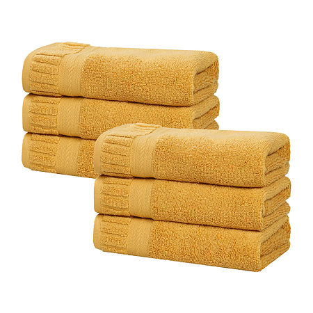 Superior Venice Collection | 100% Cotton 6-pc. Hand Towel In Yellow