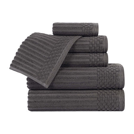 Superior Soho Collection | 6-pc. Quick Dry Solid Bath Towel Set In Black