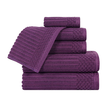 Superior Soho Collection | 6-pc. Quick Dry Solid Bath Towel Set In Purple