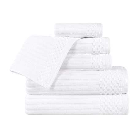 Superior Soho Collection | 6-pc. Quick Dry Solid Bath Towel Set In White