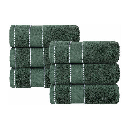 Superior Niles Collection | 100% Egyptian Cotton 6-pc. Solid Hand Towel In Green