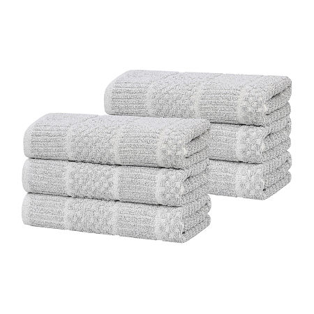 Superior Naples Collection | 80% Cotton 20% Viscose 6-pc. Solid Hand Towel In Silver