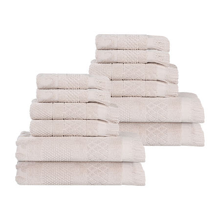 Superior Rolla Collection | 100% Cotton 12-pc. Quick Dry Solid Bath Towel Set In Silver