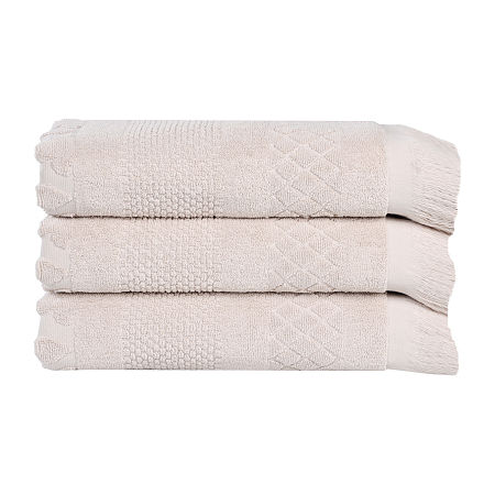 Superior Rolla Collection | 100% Cotton 3-pc. Quick Dry Geometric Bath Towel In Silver