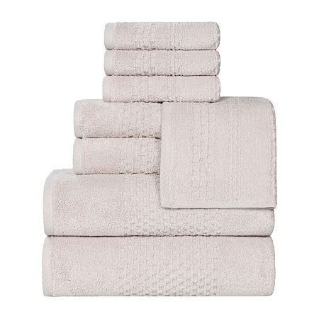 Superior Playa Collection | 100% Cotton 8-pc. Quick Dry Solid Bath Towel Set In Silver