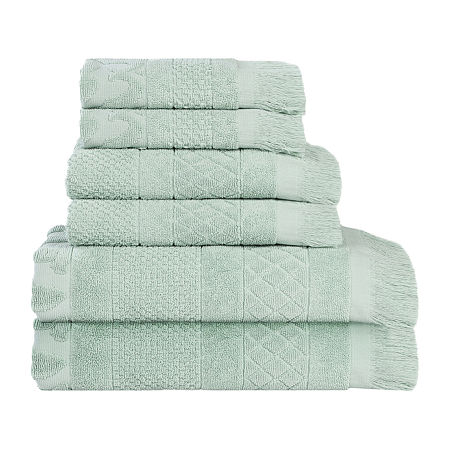Superior Rolla Collection | 100% Cotton 6-pc. Quick Dry Solid Bath Towel Set In Green
