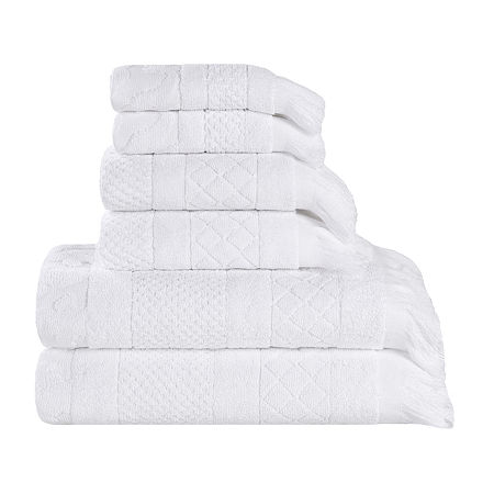 Superior Rolla Collection | 100% Cotton 6-pc. Quick Dry Solid Bath Towel Set In White