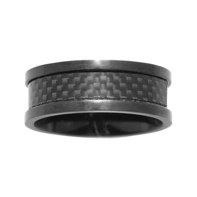 Mens 8mm Black Ceramic Wedding Band