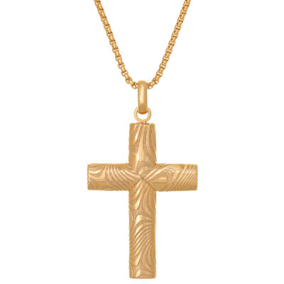 Mens Stainless Steel Cross Pendant Necklace - JCPenney
