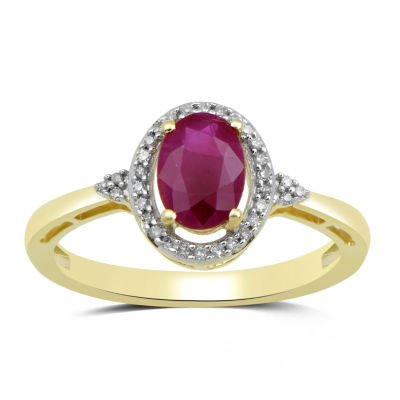 Womens Genuine Pink Sapphire 10K Gold Cocktail Ring