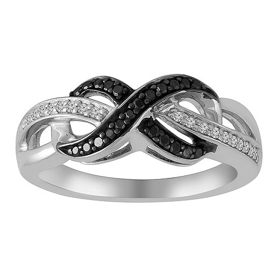 Womens 1/5 CT. T.W. Mined White Diamond Sterling Silver Infinity ...