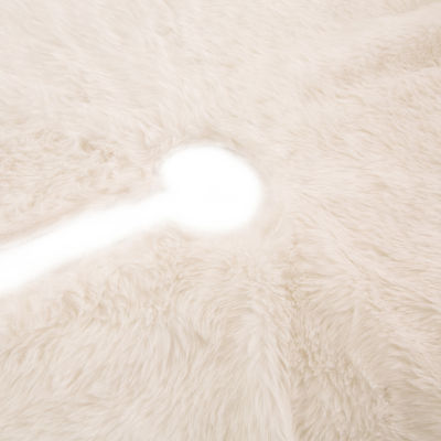 Glitzhome White Plush Indoor Tree Skirt