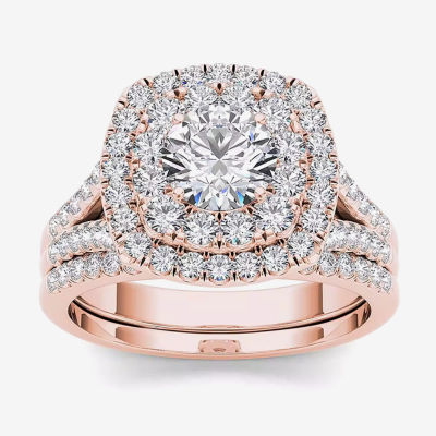 2 CT.T.W. Natural Diamond 14K Rose Gold Bridal Set