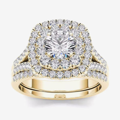 2 CT.T.W. Natural Diamond 14K Yellow Gold Bridal Set