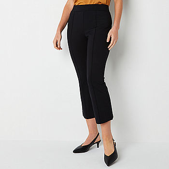 Liz Claiborne-Plus Lisa Womens Mid Rise Flare Pull-On Pants, Color: Black -  JCPenney