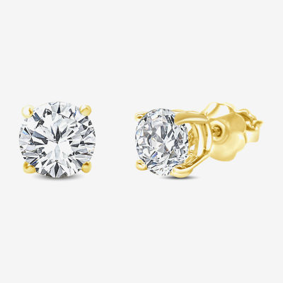 Premier Collection 1 CT. T.W. Natural Diamond Round-cut Stud Earrings in 14K Gold