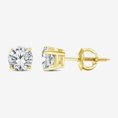 Premier Collection 1 CT. T.W. Natural Diamond Round-cut Stud Earrings in 14K Gold