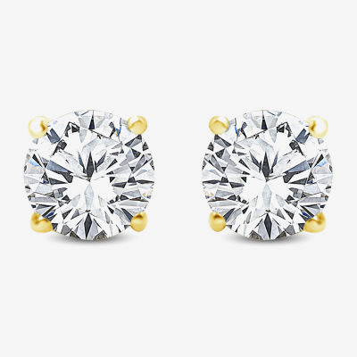 Premier Collection 1 CT. T.W. Natural Diamond Round-cut Stud Earrings in 14K Gold