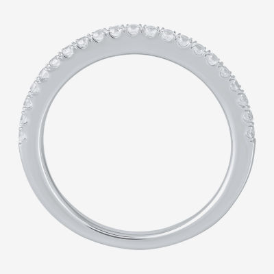 (G / I1) Womens 1/4 CT. T.W. Lab Grown White Diamond 10K White Gold Wedding Band