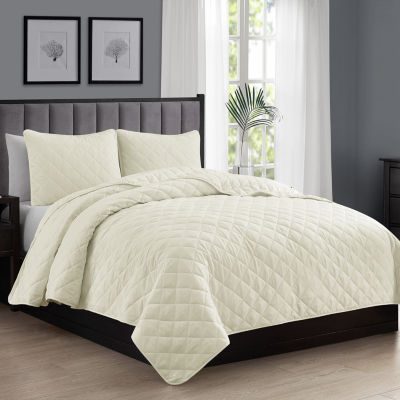 Swift Home Lightweight Oversized Diamond Stitched Coverlet Bedspread Set Wrinkle Resistant Quilt Set