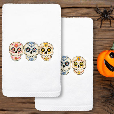 Linum Home Textiles Skulls Embroidered 2-pc. Hand Towel