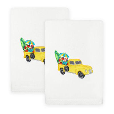 Linum Home Textiles Summer Truck Embroidered 2-pc. Hand Towel