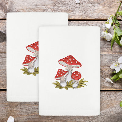 Linum Home Textiles Spring Mushroom Embroidered 2-pc. Hand Towel