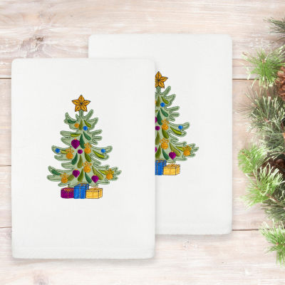 Linum Home Textiles Christmas Presents Embroidered 2-pc. Hand Towel