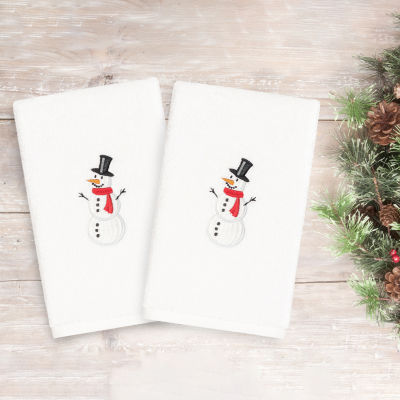 Linum Home Textiles Snowman Embroidered 2-pc. Hand Towel