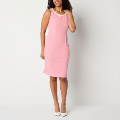 Maya Brooke Womens Pearl Trim Plaid Jacket Dress