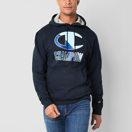 Champion Big and Tall Powerblend Fleece Mens Long Sleeve Hoodie, Large Tall, Blue