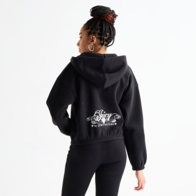 Juicy By Juicy Couture Womens Long Sleeve Fleece Zipper Hoodie